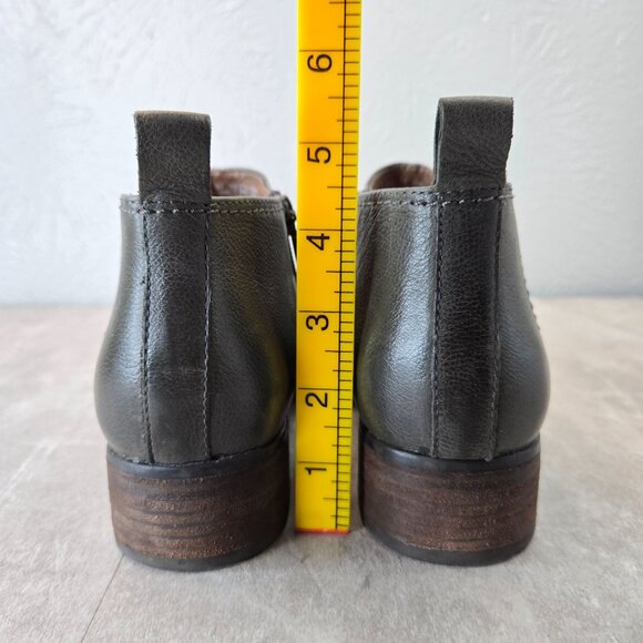 Dansko Ankle Boots Gray Leather Preppy Minimalist Western Chelsea Comfort Bootie - Picture 4 of 13